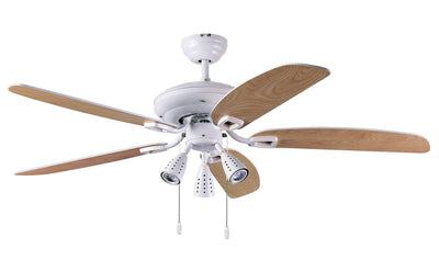 Orion takvifte GU10 - Hvit/Eik vendbare blad-Vifter-Texa Design-A52-1V-Lightup.no