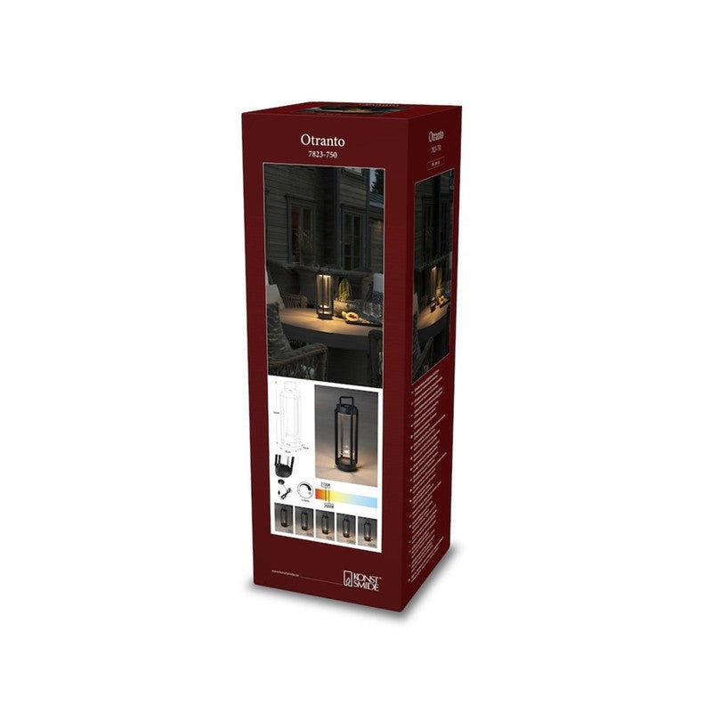 Otranto lanterne bord/gulv 44 cm IP54 oppladbar USB - Svart-Utebelysning Hagebelysning-Konstsmide-7823-750-Lightup.no