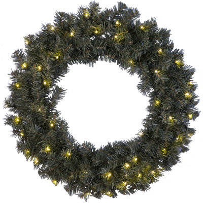 Ottawa julekrans med lys 70 cm 50-lys varmhvit-Julebelysning dekor og pynt ute-Star Trading-612-51-Lightup.no