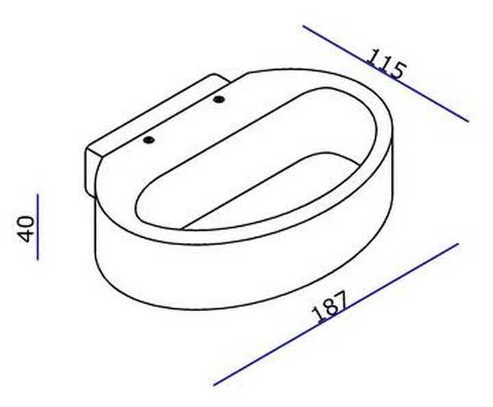 Ovali vegglampe LED - Hvit-Utebelysning vegg opp og ned-NorDesign-214540406-Lightup.no