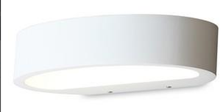 Ovali vegglampe LED - Hvit-Utebelysning vegg opp og ned-NorDesign-Hvit-214540406-Lightup.no