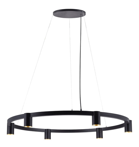 Oz K6 circular takpendel 90 cm - Svart/Gullfarget-Takpendler-NorDesign-Svart / Gull-104490905-Lightup.no