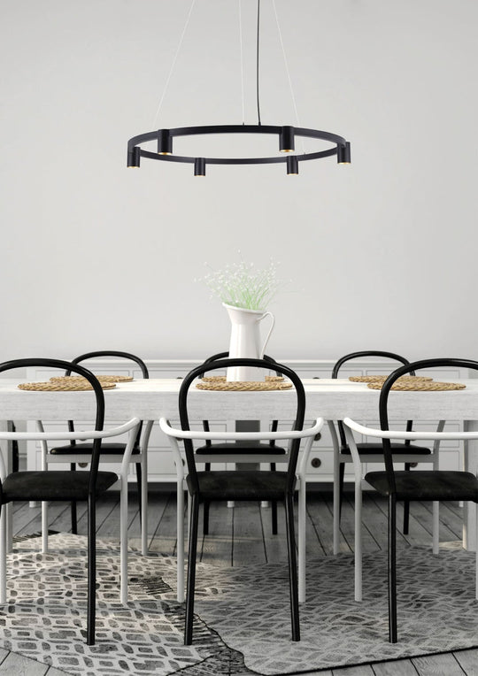 Oz K6 circular takpendel 90 cm - Svart/Gullfarget-Takpendler-NorDesign-Svart / Gull-104490905-Lightup.no