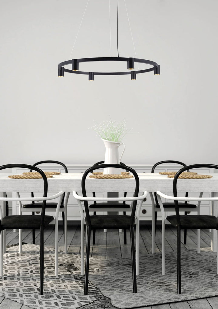Oz K6 circular takpendel 90 cm - Svart/Gullfarget-Takpendler-NorDesign-Svart / Gull-104490905-Lightup.no