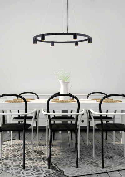 Oz K6 circular takpendel 90 cm - Svart/Gullfarget-Takpendler-NorDesign-104490905-Lightup.no