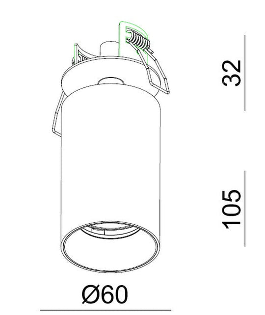 Oz Recessed downlight spot - Svart/Messing-Taklamper-NorDesign-Svart / Messing-584490103-Lightup.no