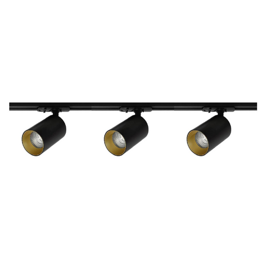 Oz spotskinne 3 spotter 1 meter - Svart/Gull-Spotskinner 230V-NorDesign-Svart / Gull-134490305-Lightup.no