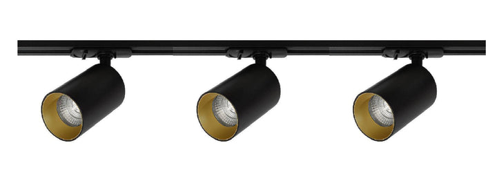 Oz spotskinne 3 spotter 1 meter - Svart/Gull-Spotskinner 230V-NorDesign-Svart / Gull-134490305-Lightup.no