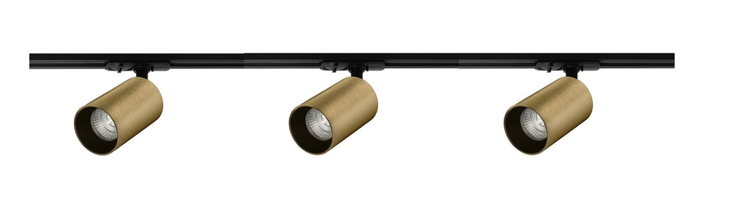 Oz spotskinne 3 spotter 1 meter - Svart/Messing-Spotskinner 230V-NorDesign-Svart / Messing-784490103+130000305+380561205+389561305-Lightup.no
