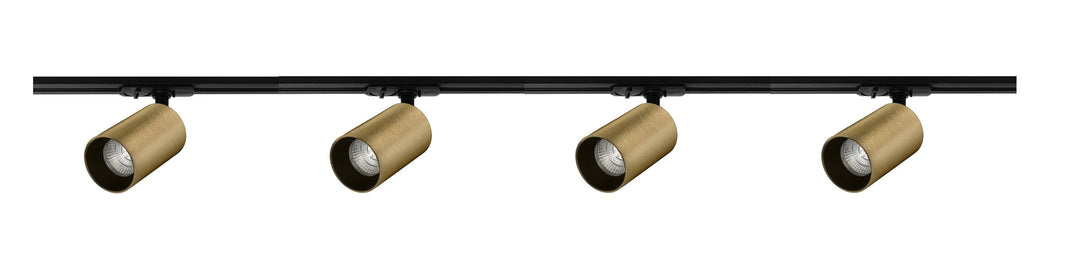 Oz spotskinne 4 spotter 2 meter - Svart/Messing-Spotskinner 230V-NorDesign-Svart / Messing-784490103+389560205+380561205+389561305-Lightup.no