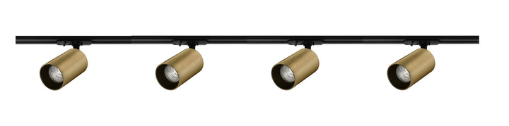 Oz spotskinne 4 spotter 2 meter - Svart/Messing-Spotskinner 230V-NorDesign-Svart / Messing-784490103+389560205+380561205+389561305-Lightup.no