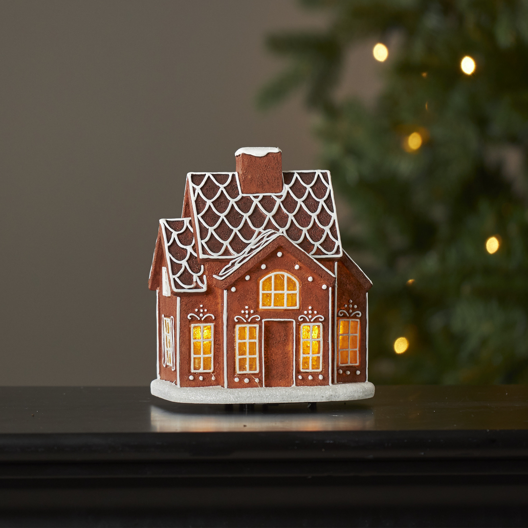 Panorama Gingerville pepperkakehus juledekorasjon-Julebelysning dekor og pynt-Star Trading-992-40-Lightup.no