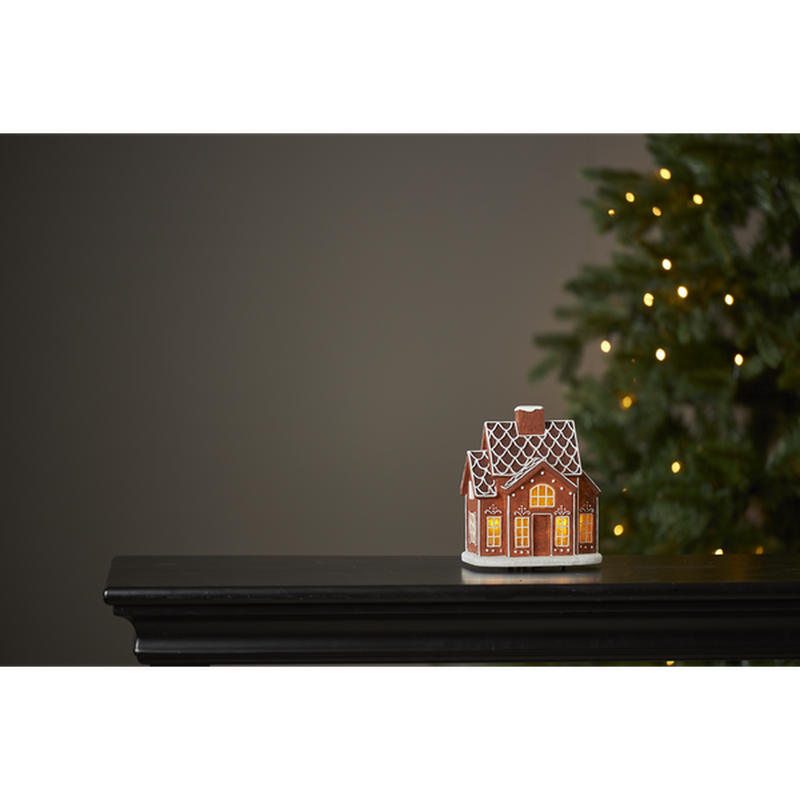 Panorama Gingerville pepperkakehus juledekorasjon-Julebelysning dekor og pynt-Star Trading-992-40-Lightup.no