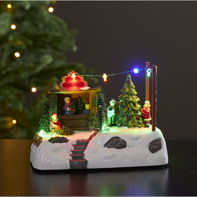 Panorama Iceville juletreutsalg - Batteridrevet-Julebelysning dekor og pynt-Star Trading-992-49-Lightup.no