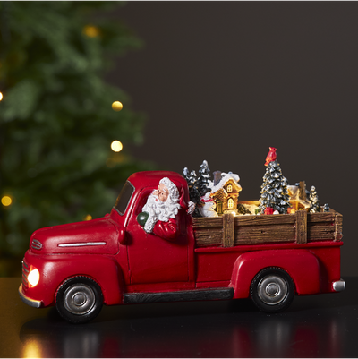 Panorama Merryville nisse i rød lastebil - Batteridrevet-Julebelysning dekor og pynt-Star Trading-992-53-Lightup.no