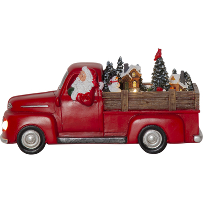 Panorama Merryville nisse i rød lastebil - Batteridrevet-Julebelysning dekor og pynt-Star Trading-992-53-Lightup.no