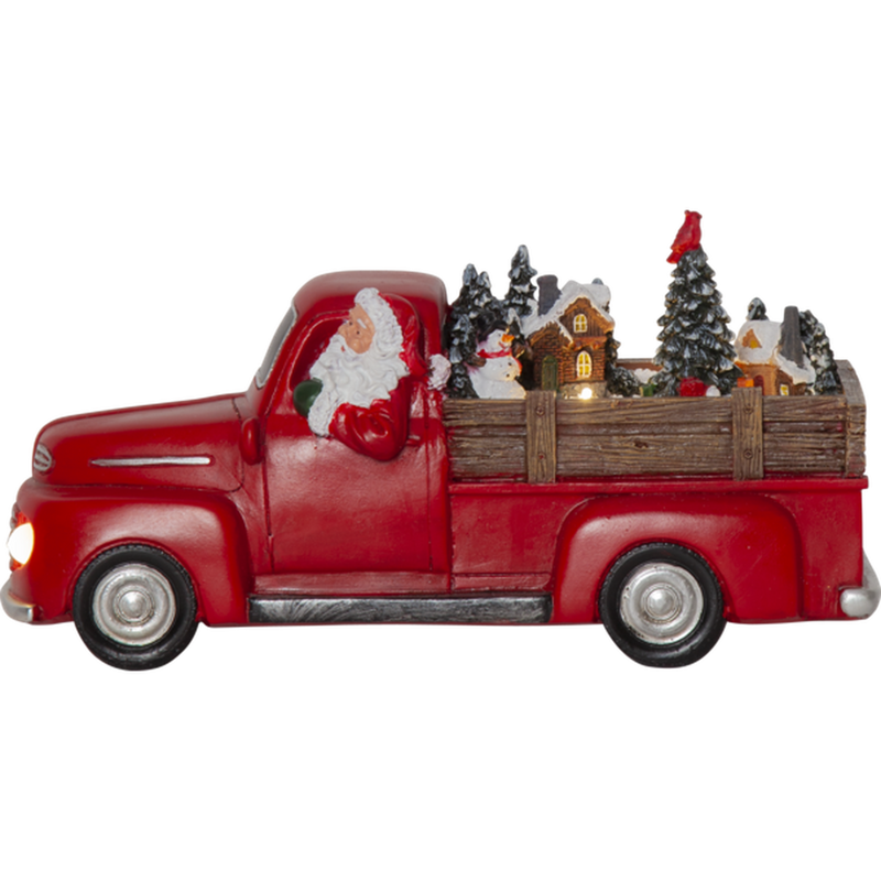 Panorama Merryville nisse i rød lastebil - Batteridrevet-Julebelysning dekor og pynt-Star Trading-992-53-Lightup.no