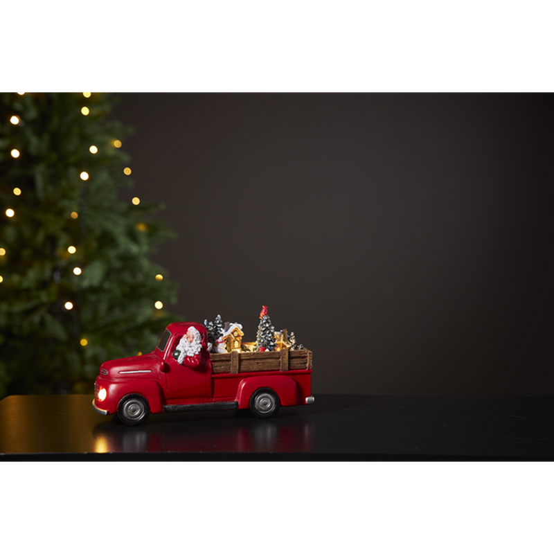 Panorama Merryville nisse i rød lastebil - Batteridrevet-Julebelysning dekor og pynt-Star Trading-992-53-Lightup.no