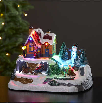 Panorama Winterville juleby med snømann - Batteridrevet-Julebelysning dekor og pynt-Star Trading-992-47-Lightup.no
