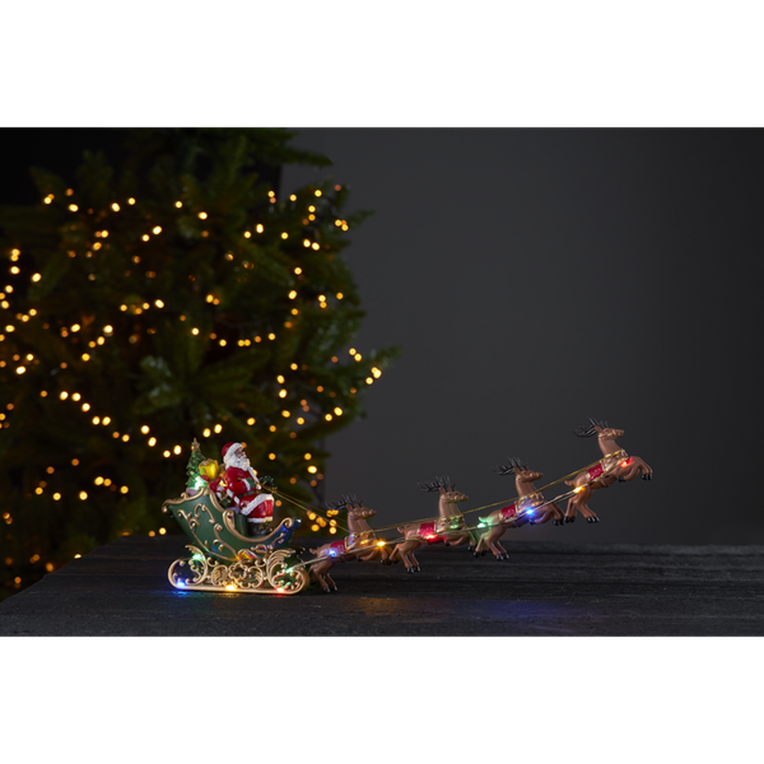 Panorama deerville nisse med reinsdyr batteri/timer-Julebelysning dekor og pynt-Star Trading-992-31-Lightup.no