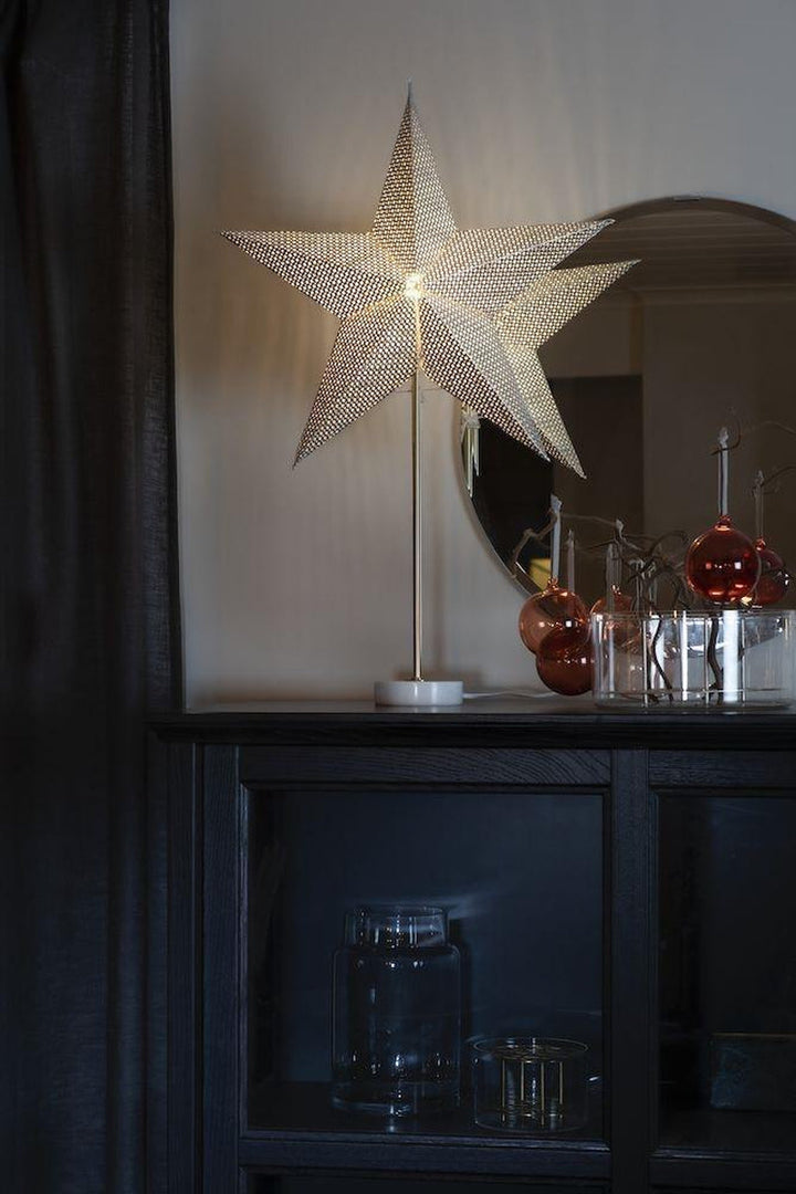 Papirstjerne med marmor-Julebelysning adventstjerne-Konstsmide-Sølv-1760-320-Lightup.no