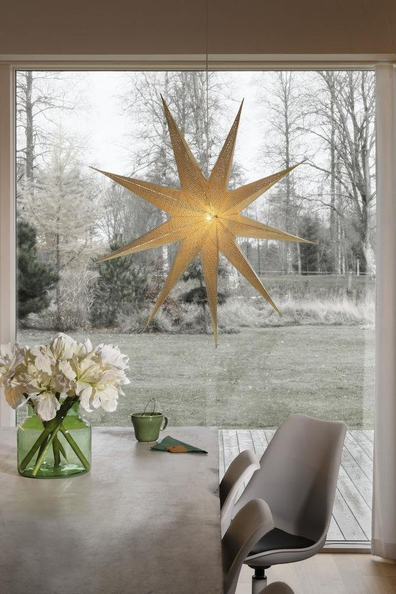 Pappstjerne 115 cm - Messingfarget-Julebelysning adventstjerne-Konstsmide-5902-830-Lightup.no