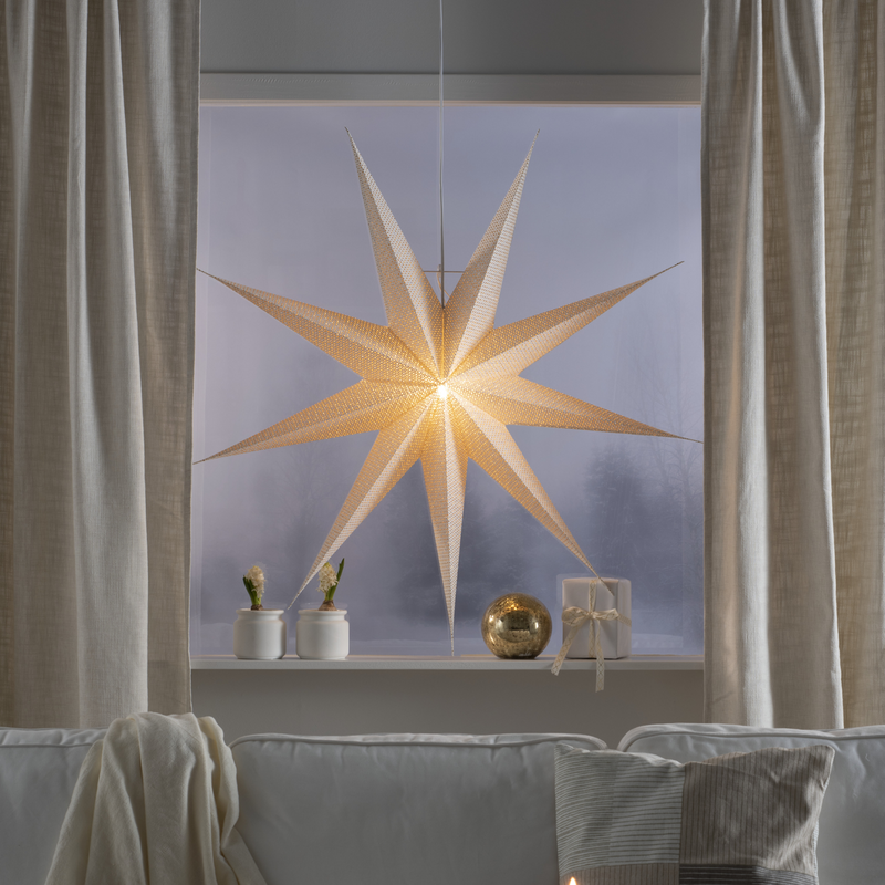 Pappstjerne 115 cm - Messingfarget innside-Julebelysning adventstjerne-Konstsmide-5902-280-Lightup.no