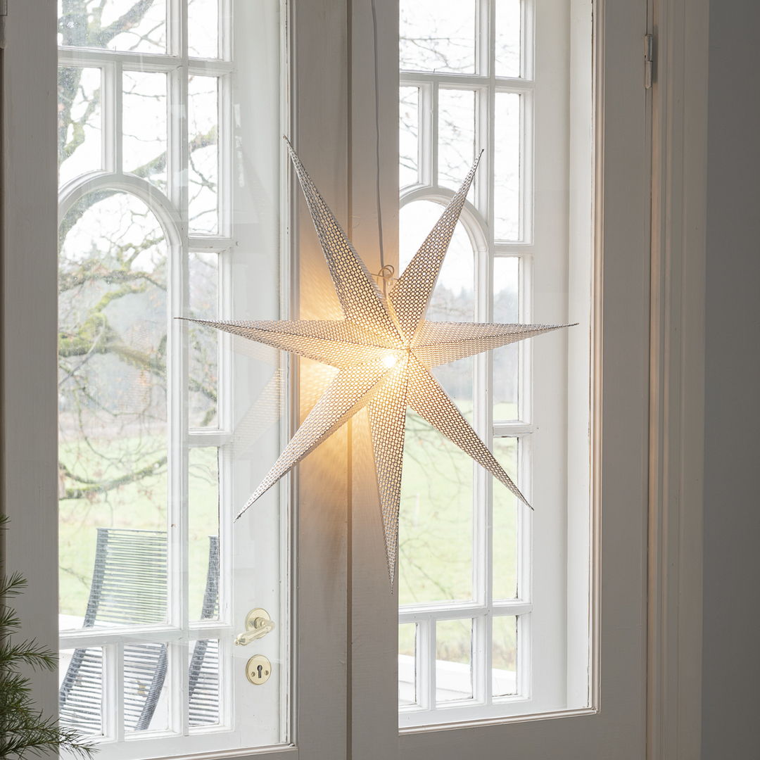 Pappstjerne 60 cm - Sølv-Julebelysning adventstjerne-Konstsmide-5900-300-Lightup.no