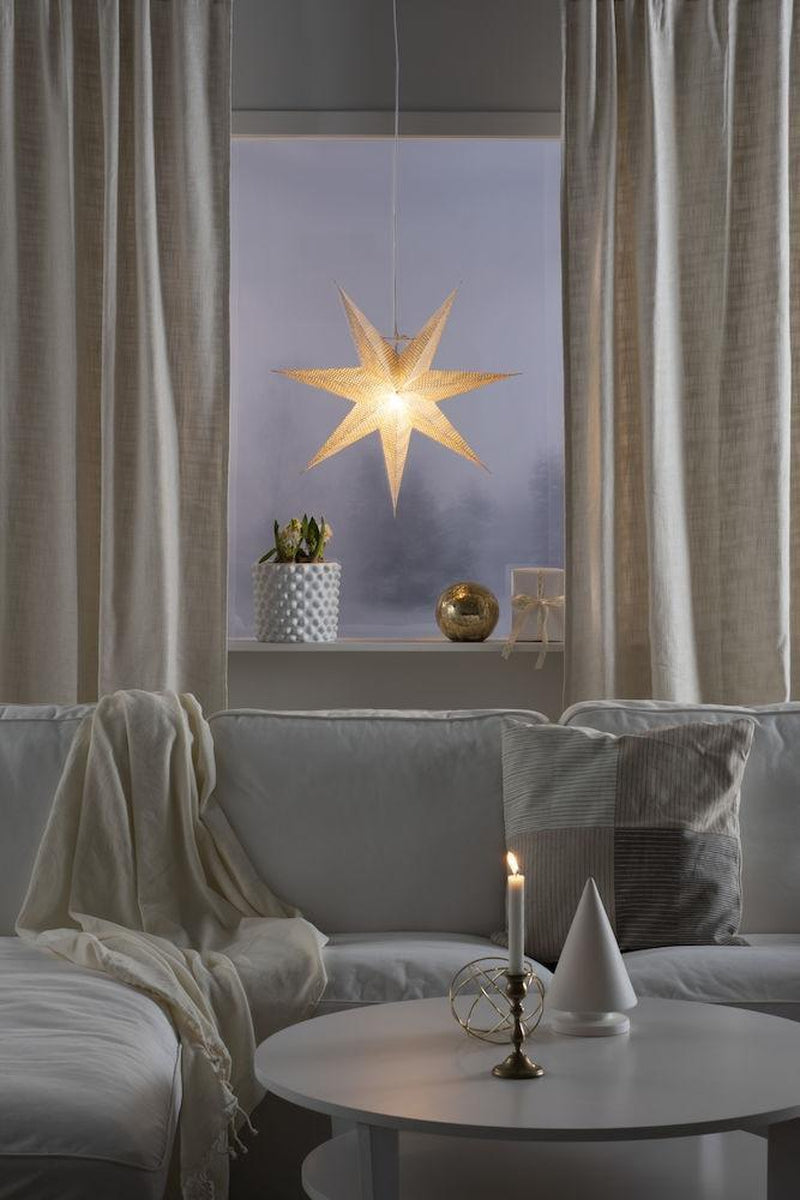 Pappstjerne 60 cm - Sølv-Julebelysning adventstjerne-Konstsmide-5900-300-Lightup.no