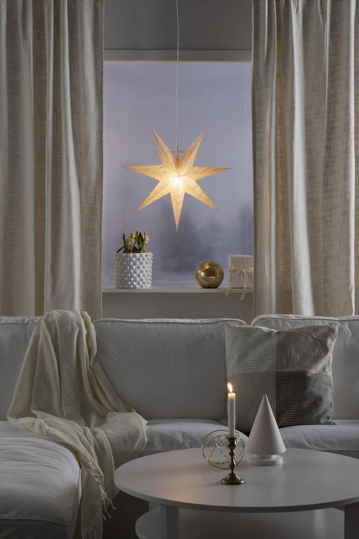Pappstjerne 60 cm - Sølv-Julebelysning adventstjerne-Konstsmide-5900-300-Lightup.no