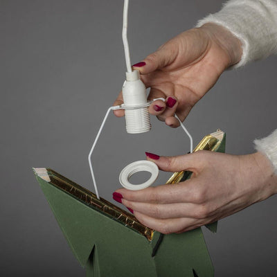 Pappstjerne 78 cm - Grønn fløyel/Gull innside-Julebelysning adventstjerne-Konstsmide-5953-900-Lightup.no