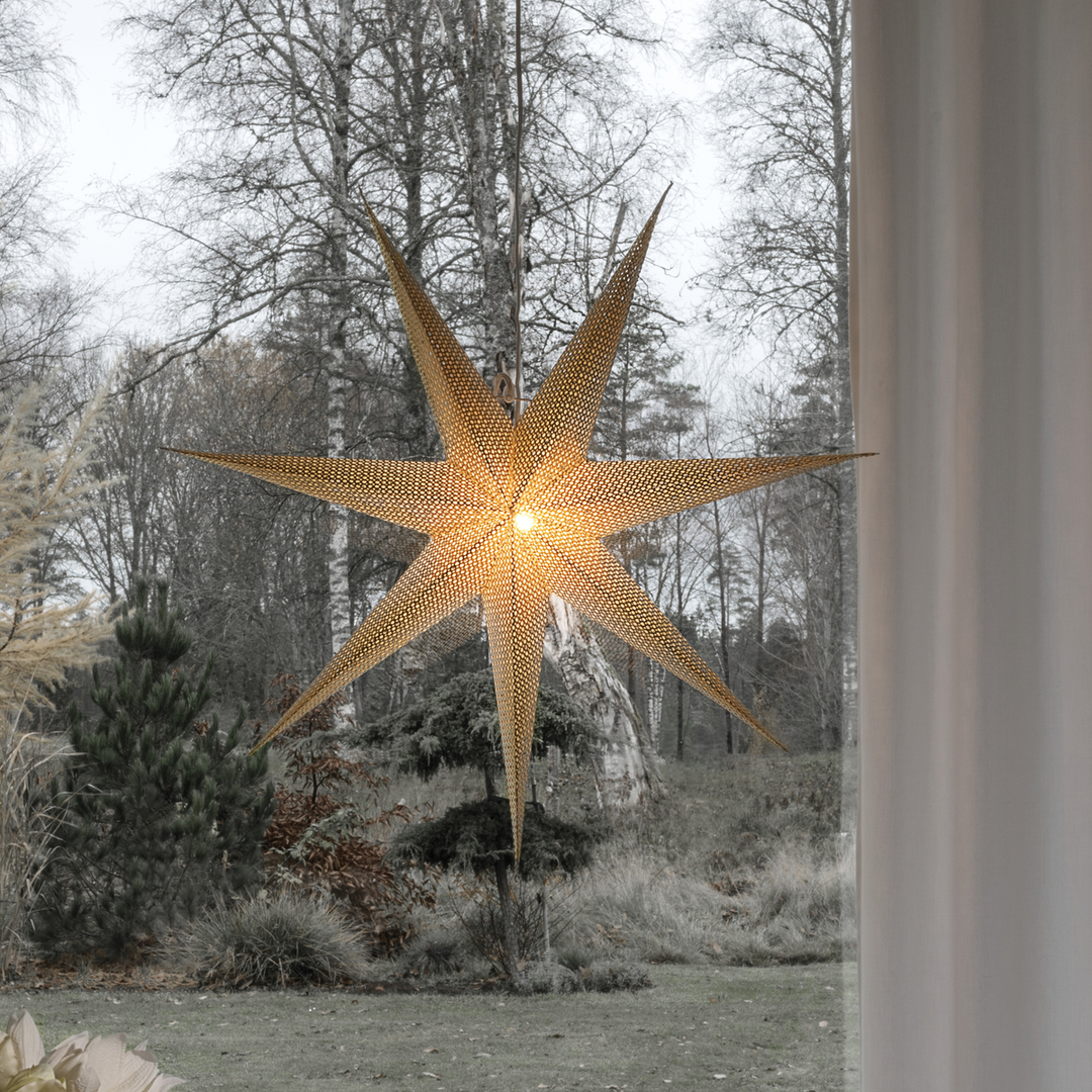 Pappstjerne 78 cm - Messing-Julebelysning adventstjerne-Konstsmide-Messing-5901-830-Lightup.no
