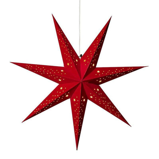 Pappstjerne 78 cm - Rød fløyel/Gull innside-Julebelysning adventstjerne-Konstsmide-Rød-5951-550-Lightup.no