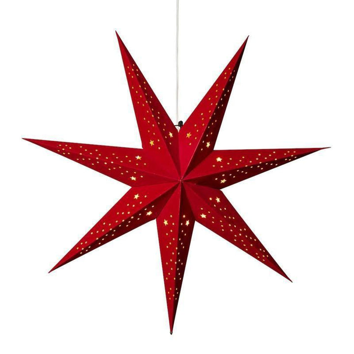 Pappstjerne 78 cm - Rød fløyel/Gull innside-Julebelysning adventstjerne-Konstsmide-Rød-5951-550-Lightup.no