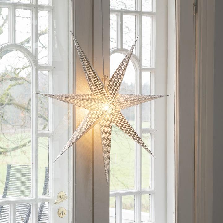 Pappstjerne 78 cm - Sølv-Julebelysning adventstjerne-Konstsmide-5901-300-Lightup.no