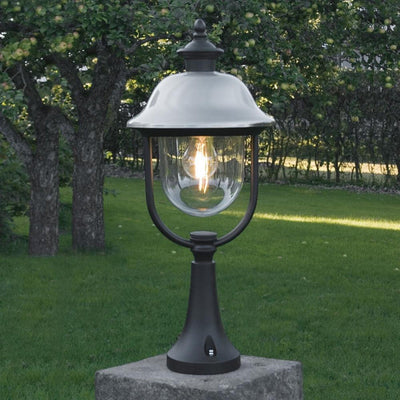 Parma portstolpe 58 cm - Svart/Rustfritt stål-Utebelysning portstolpe-Konstsmide-7241-000-Lightup.no
