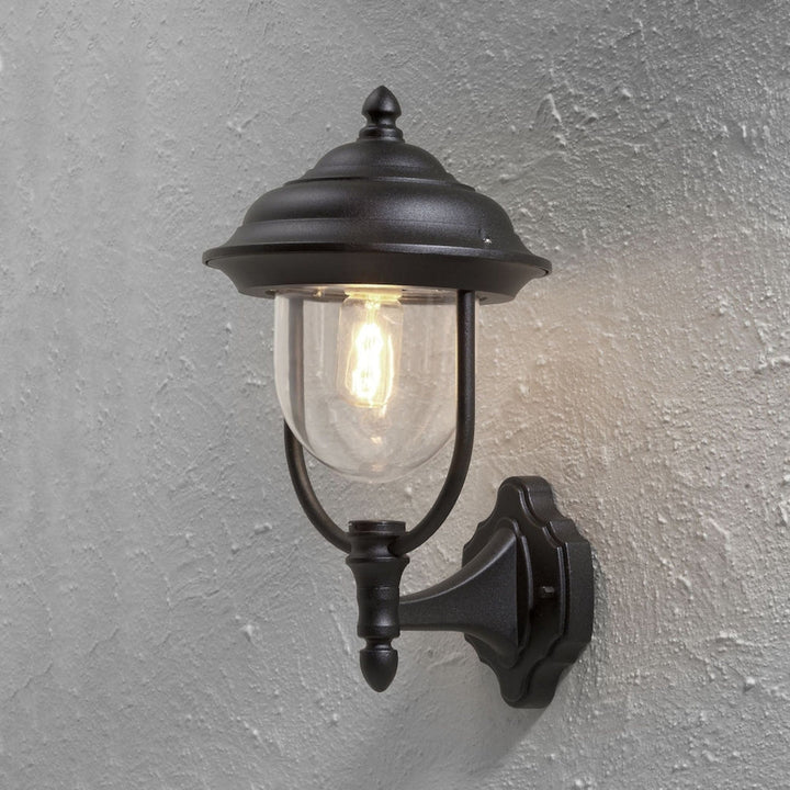 Parma vegglampe utendørslampe opp - Svart-Utebelysning vegg klassisk-Konstsmide-7223-750-Lightup.no
