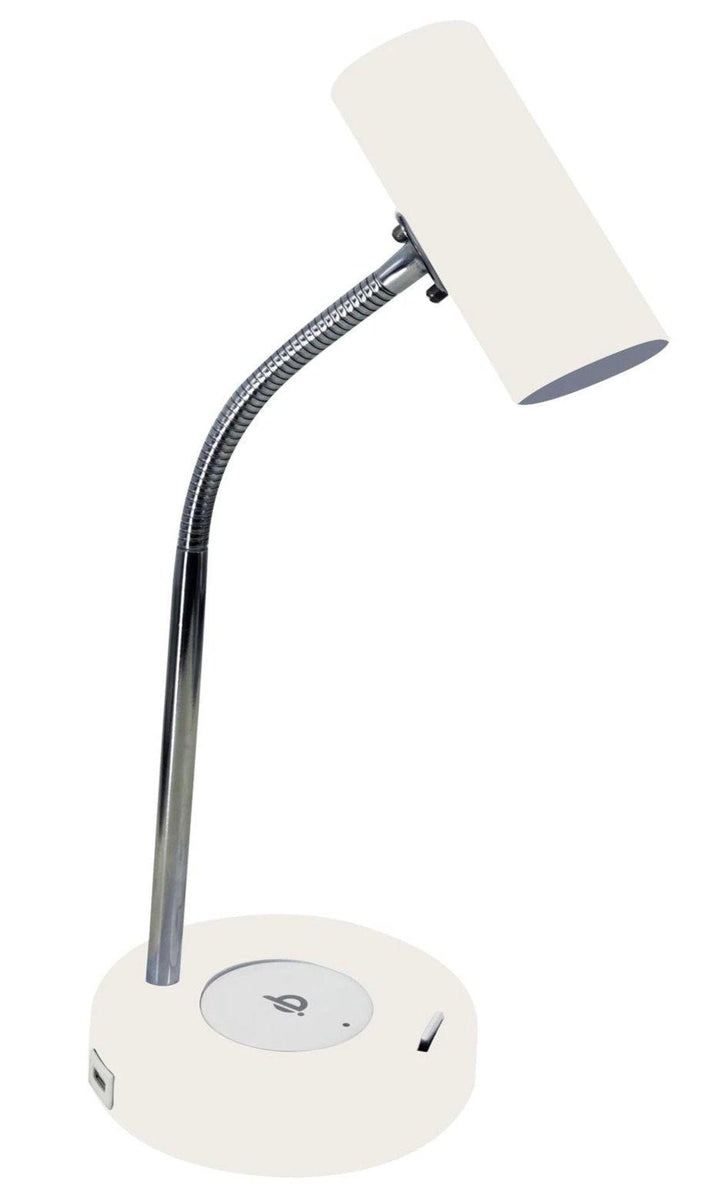Patra bordlampe med trådløslader og usb - Hvit-Bordlamper-Scanlight-169177-Lightup.no