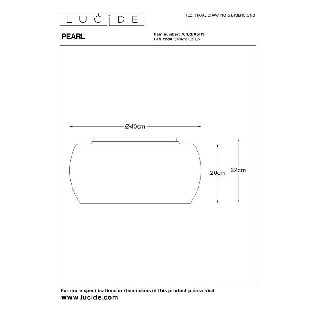 Pearl taklampe 40 cm - Krom-Taklamper-Lucide-LC70163/05/11-Lightup.no