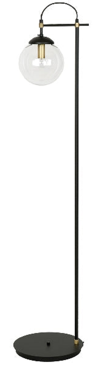 Perla gulvlampe 155 cm - Svart/Klar/Messingfarget-Gulvlamper-Hallbergs-HS__6663-150-Lightup.no