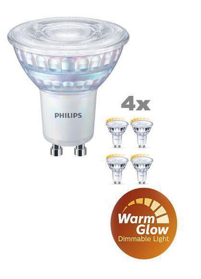 Philips 3,8W (50W), warmglow dimbar GU10 LED RA90, 4 pakning-LED-pære GU10-Philips-929002065703/4-Lightup.no