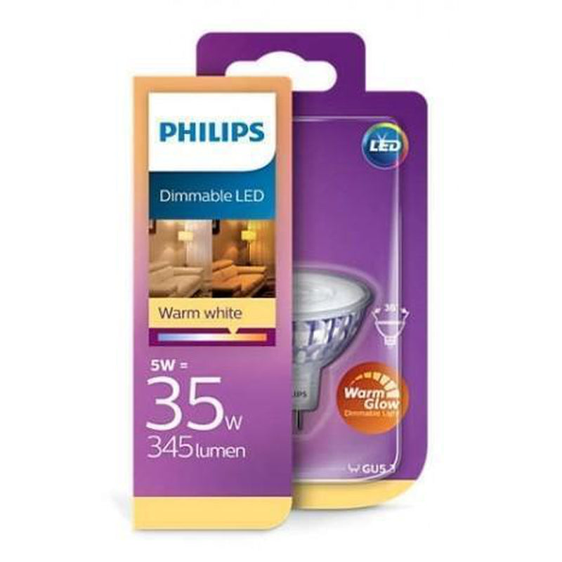 Philips 5W (35W) WarmGlow, GU5,3, dimbar-LED-pære 5,3-Philips-929001904755-Lightup.no