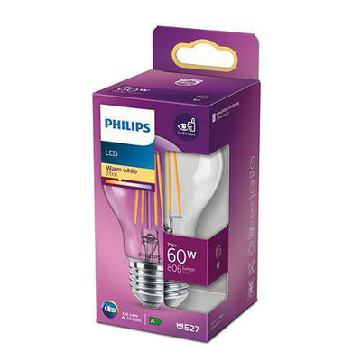 Philips 7W LED filament (60W)-LED-pære E27 sokkel-Philips-929001387395-Lightup.no