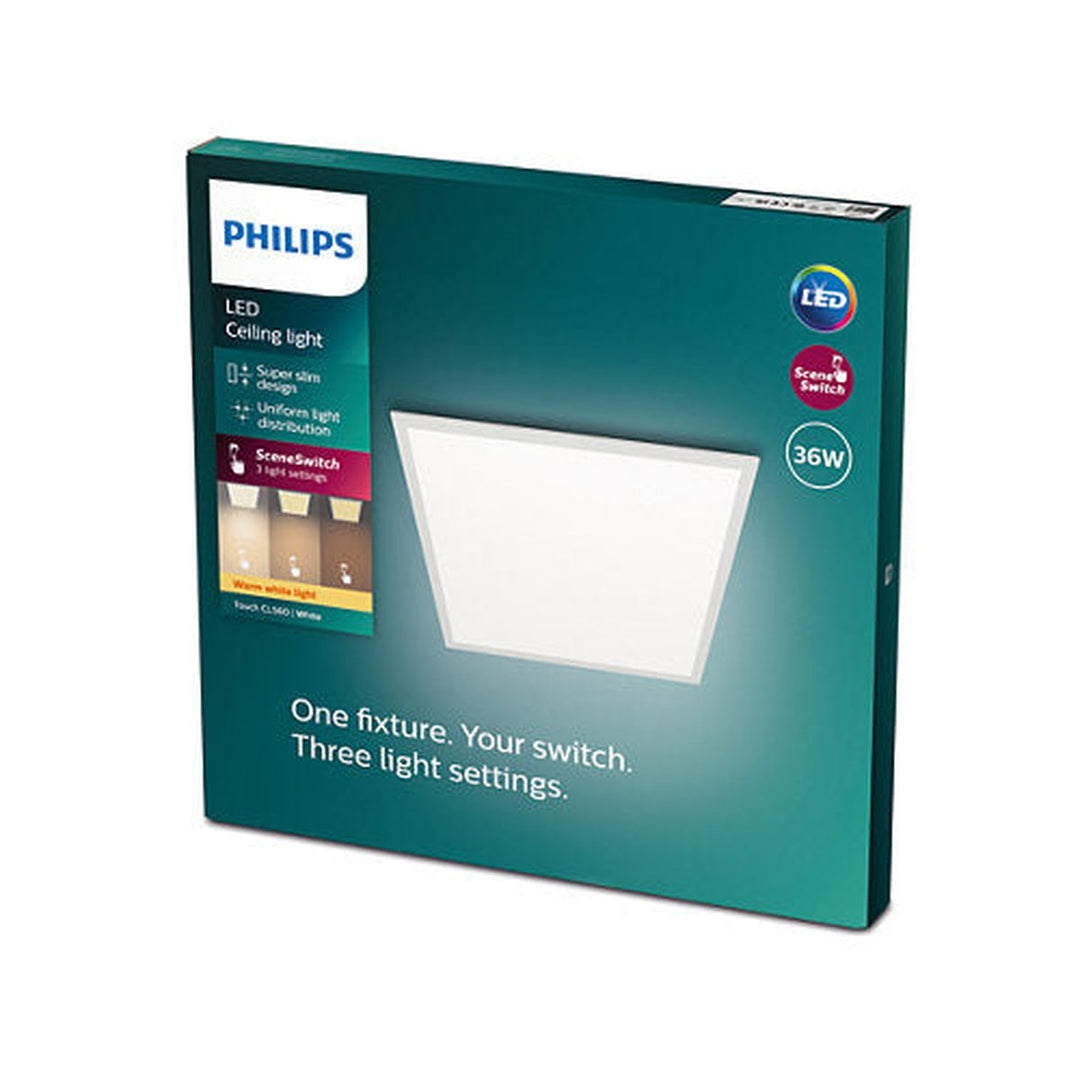 Philips CL560 taklampe 60x60cm 36W 2700K 3-steg dim - Hvit-Taklamper-Philips-Hvit-929002665601-Lightup.no