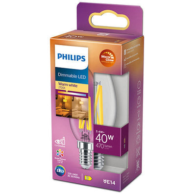 Philips E14 LED 3,4 watt (40W) Warmglow - Dimbar-LED-pære E14 sokkel-Philips-929003012201-Lightup.no