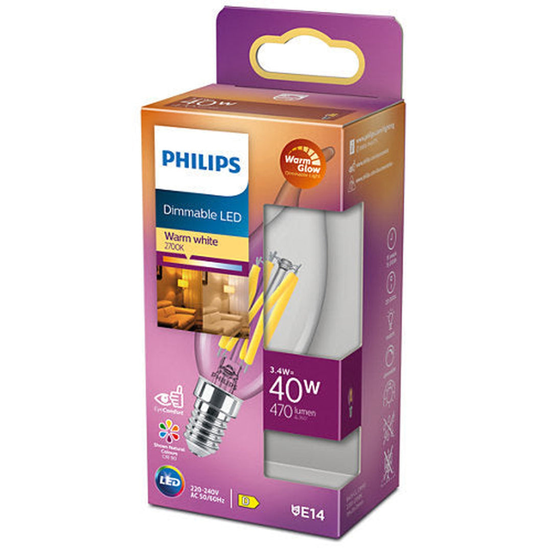 Philips E14 LED 3,4 watt (40W) Warmglow - Dimbar – Lightup.no