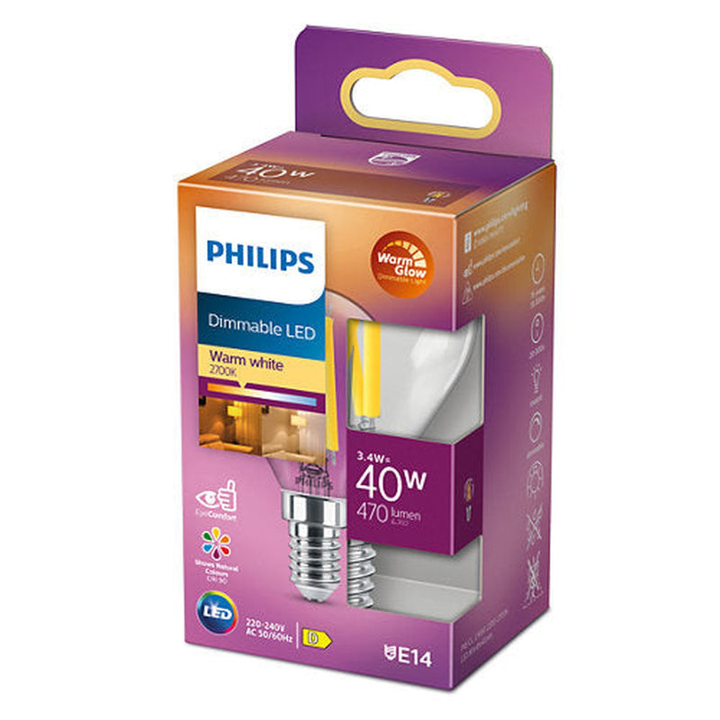 Philips E14 LED mignon 3,4 watt (40W) Warmglow - Dimbar-LED-pære E14 sokkel-Philips-929003013101-Lightup.no