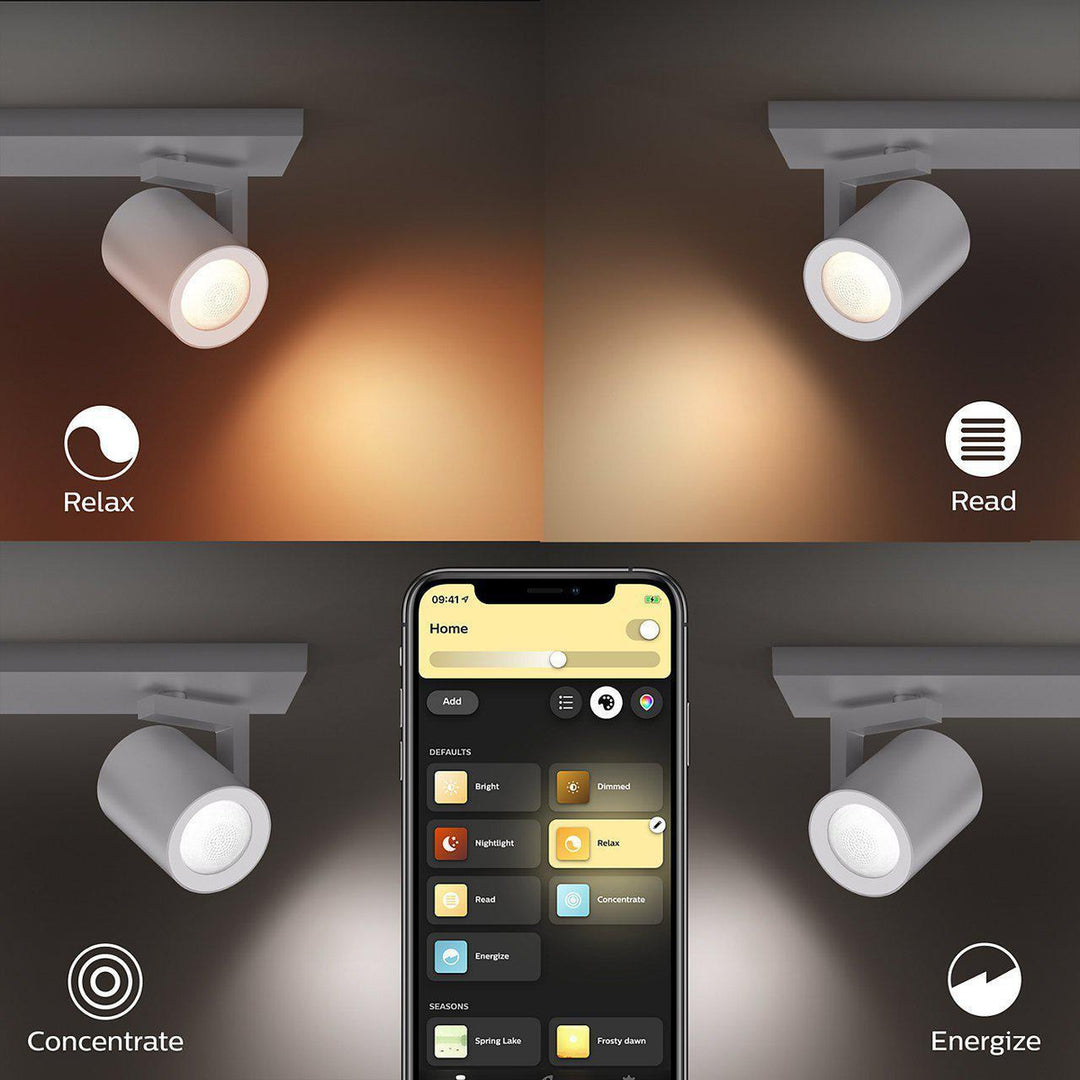 Philips Hue Argenta trippel spotlight white and colore ambiance - Aluminium-Taklamper-Philips Hue-915005762501-Lightup.no