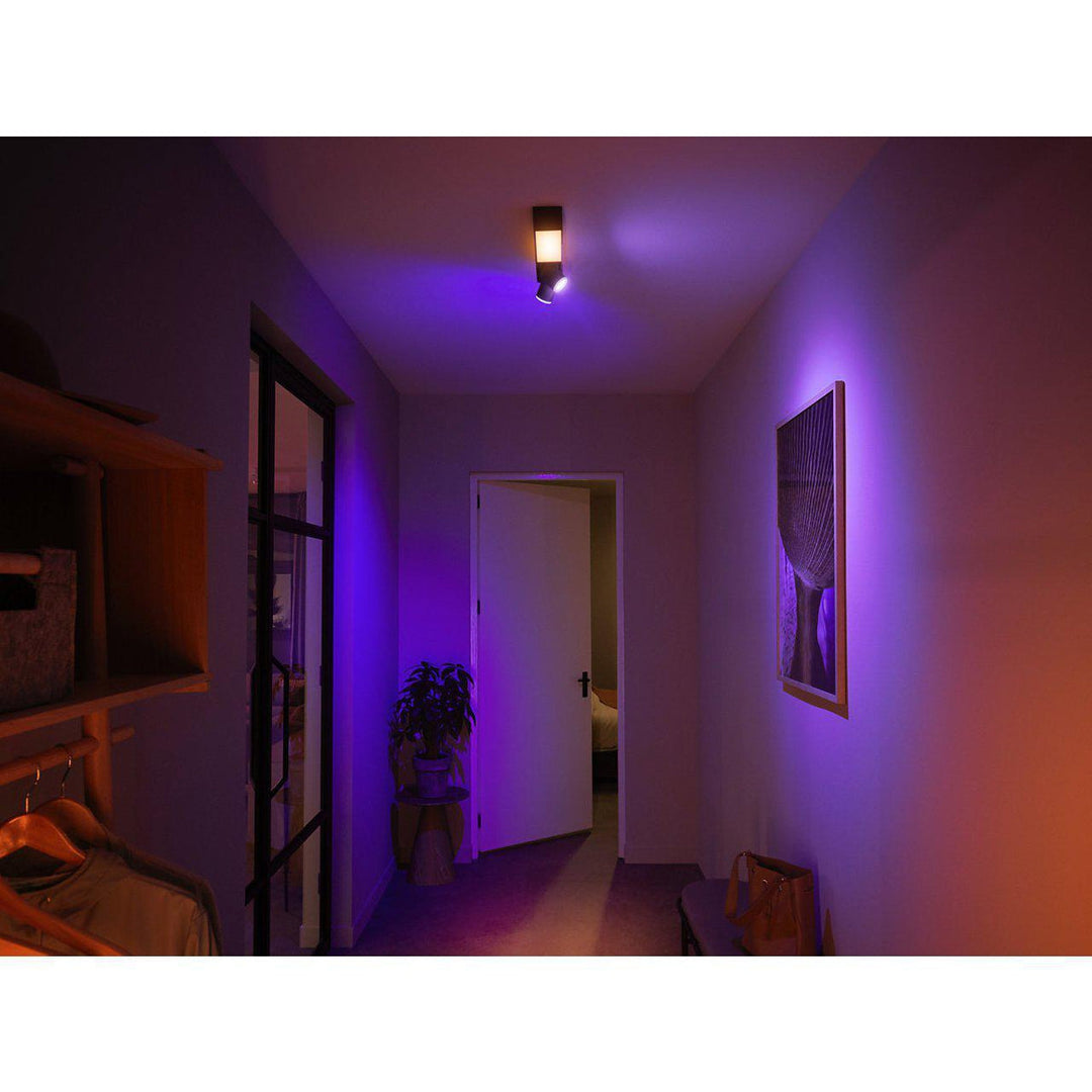 Philips Hue Centris taklampe med 2 spotlys White and colore ambiance - Svart-Taklamper-Philips Hue-915005928101-Lightup.no