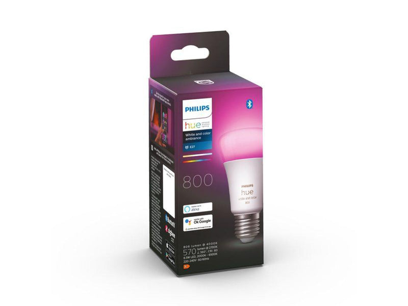 Philips Hue E27 white and colore ambiance 6,5W-Smartpærer E27-Philips Hue-929002489601-Lightup.no